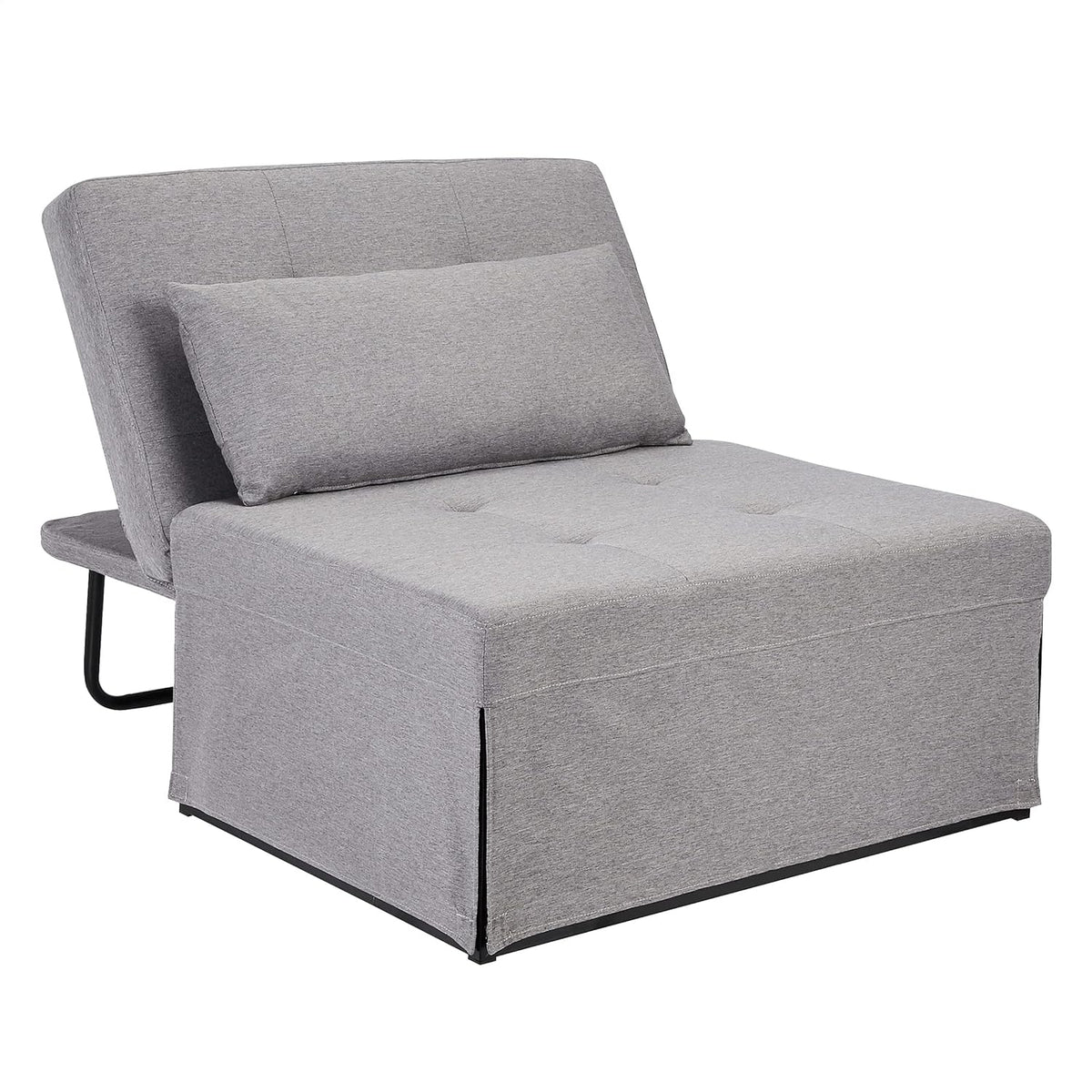 Grey Folding Ottoman Sleeper Sofa Bed F256