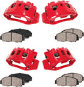 Red Loaded Calipers with Ceramic Brake Pads and Hardware Kit N70739