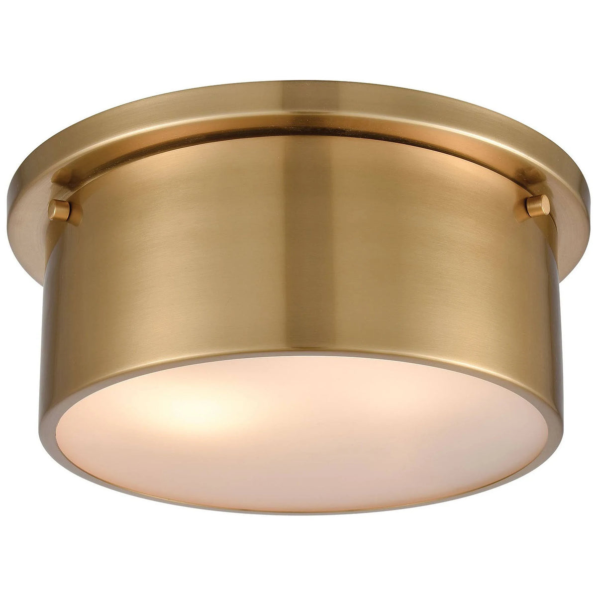 Satin Brass Flush Mount with Frosted Glass A496