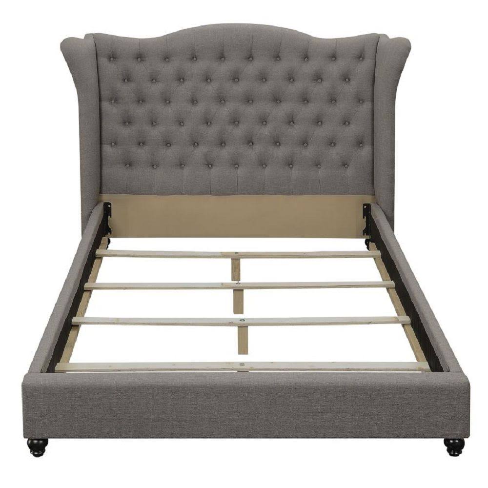 Queen Grey Upholstered Bed S3114
