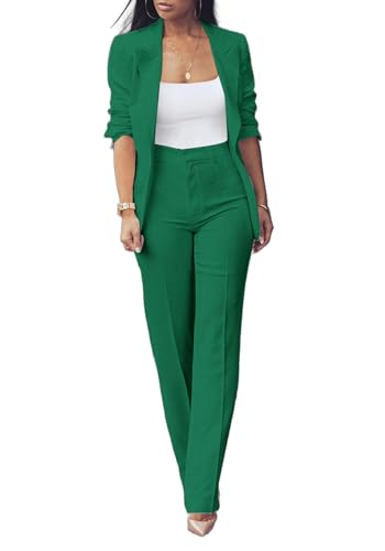 Women's 2 Piece Pant Suit Blazer and Slim Fit Pants Set Q55851