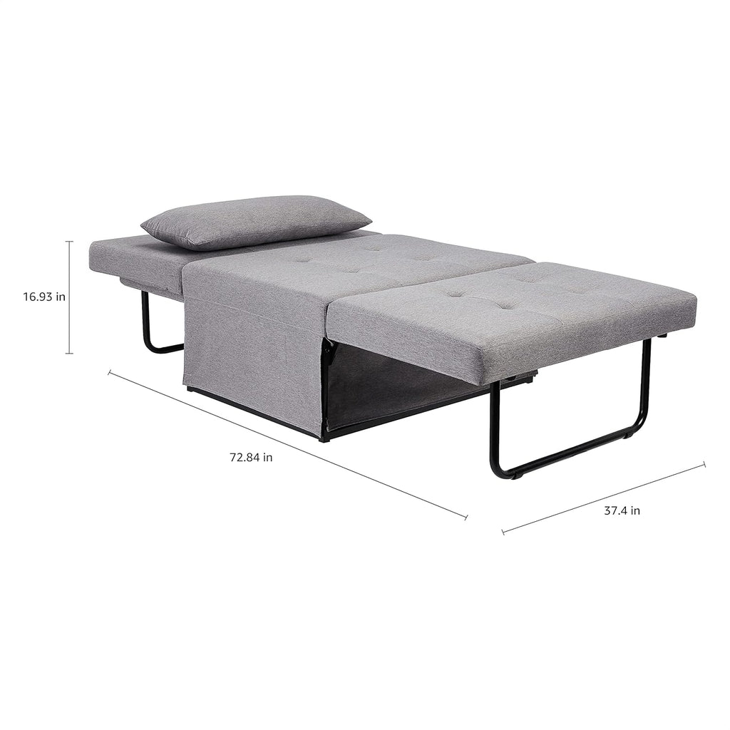 Grey Folding Ottoman Sleeper Sofa Bed F256
