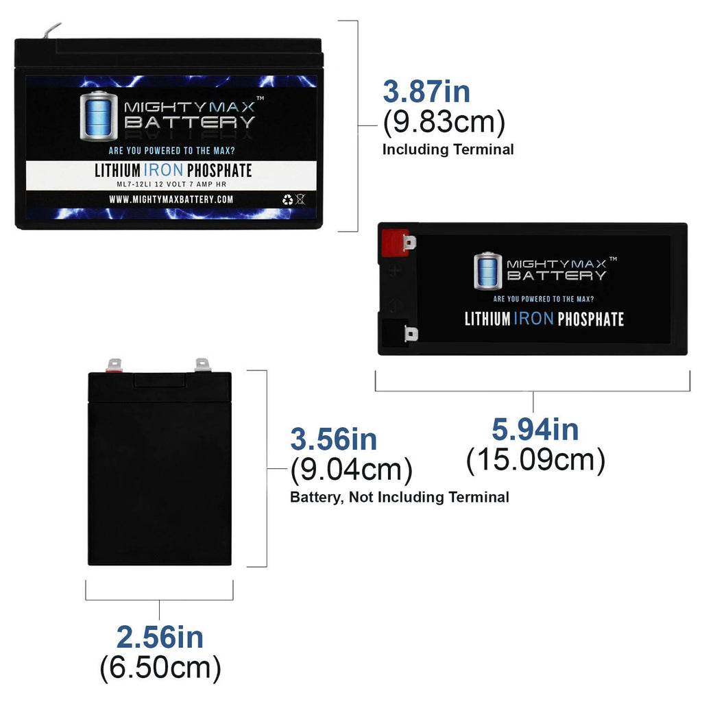 12V 7Ah Lithium Replacement Battery T3830