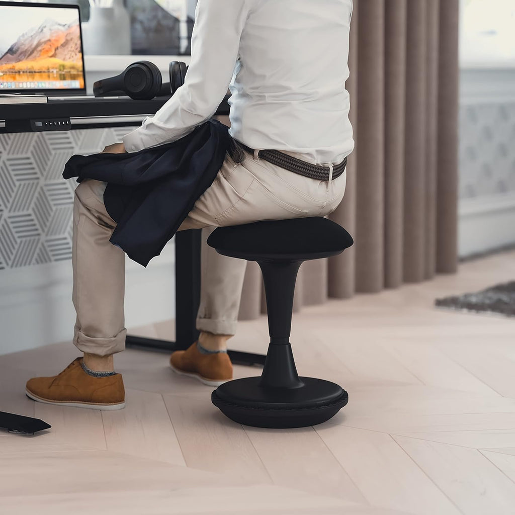 Black Push Button Height Adjustable Collaborative Stool W2574