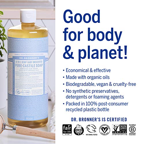 Pure-Castile Liquid Soap (Baby Unscented, 32 ounce) G950