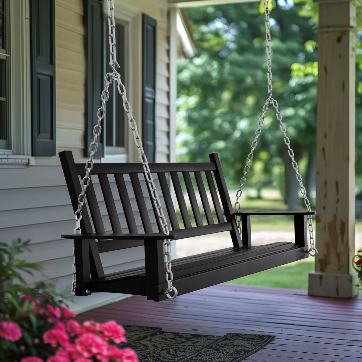 2-Seat Hanging Wooden Porch Swing I747038