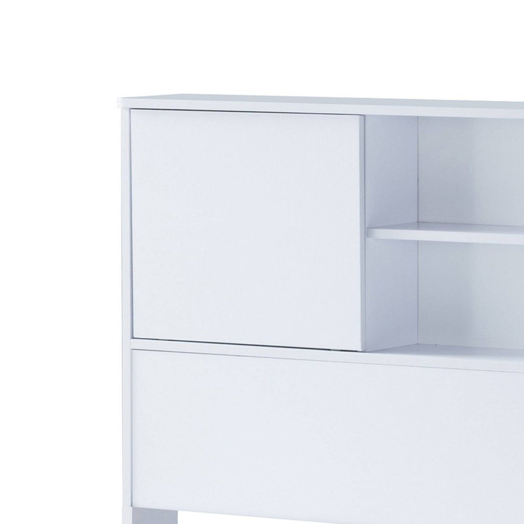 White Twin Bookcase Headboard with 2 Open Cubbies G531103