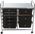 Black 9 Drawer Rolling Storage Cart U1346