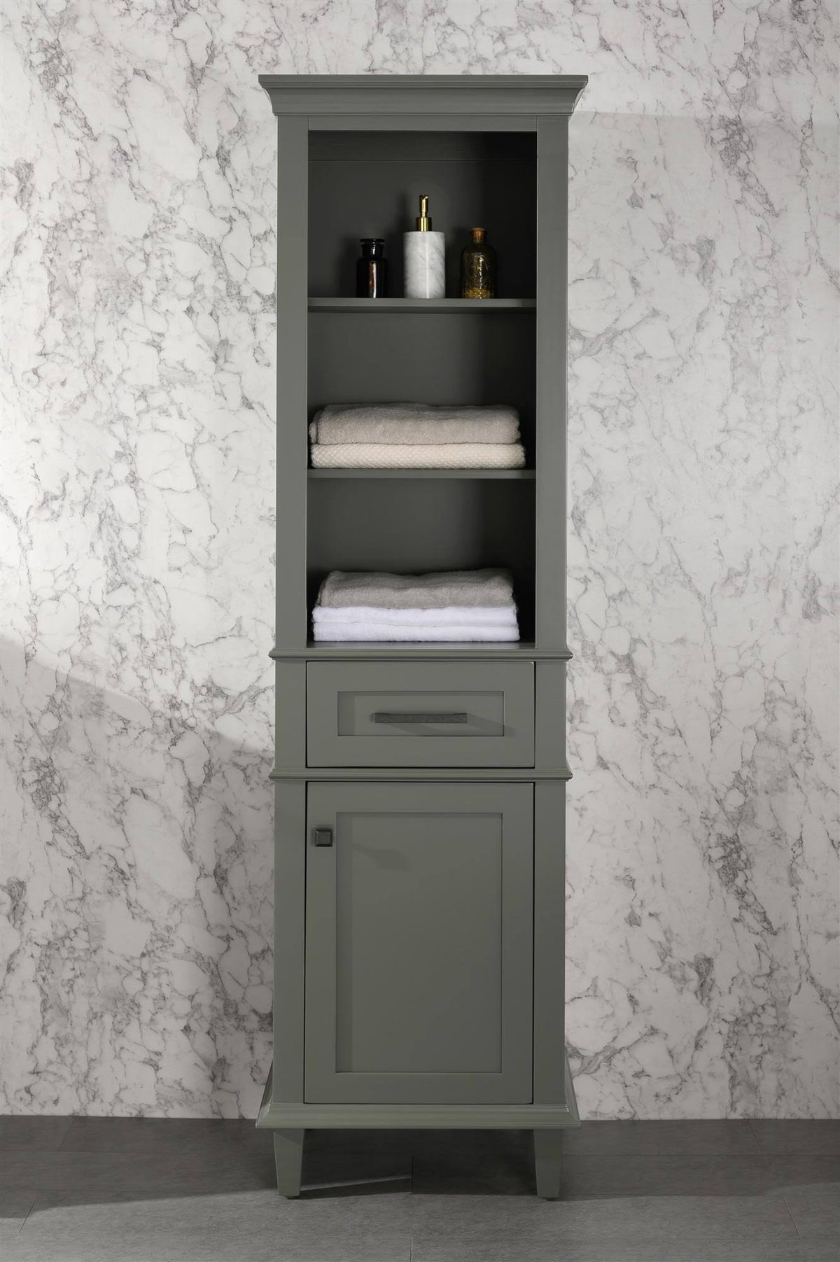 Pewter Green Linen Cabinet C7145