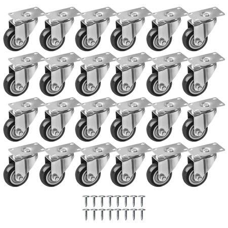 24 Pack Swivel Plate Caster Wheels with Screws J16052
