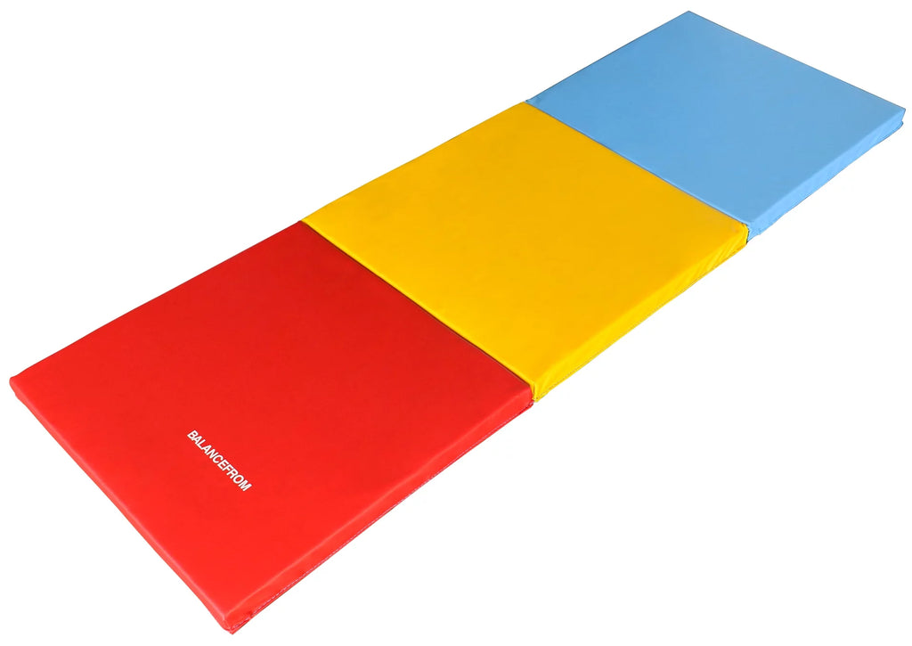 6 Ft. x 2 Ft. x 2 In. Three Fold Folding Exercise Mat with Carrying Handles, Black X273389