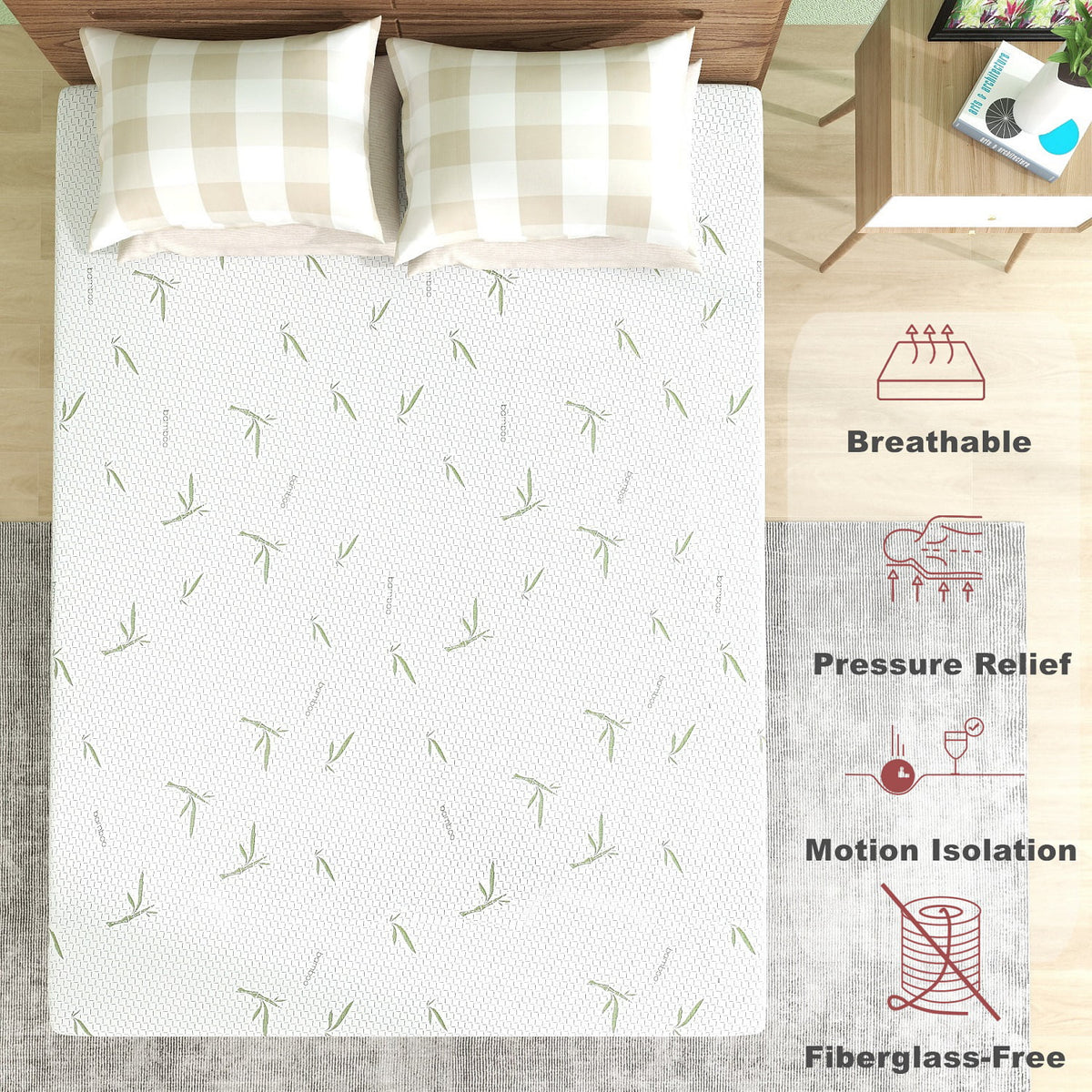 10 inch Green Tea Cooling Gel Memory Foam Queen Mattress S53762