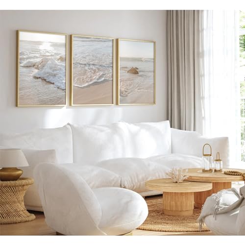 Beach Wall Art Canvas Prints Unframed 12x16 Inch Set of 3 T514594