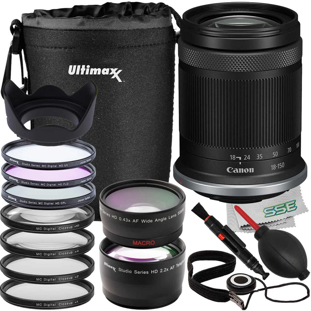 18pc Lens Bundle with Water-Resistant Lens Pouch J7307