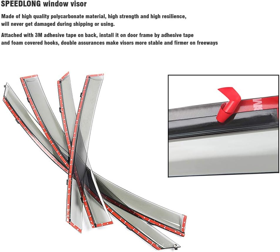 Car Window Visor Vent Shade Deflector Sun/Rain/Fog Guards W721