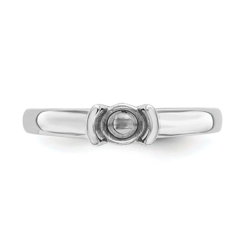 14K White Gold Round Bezel Solitaire Engagement Ring S41456