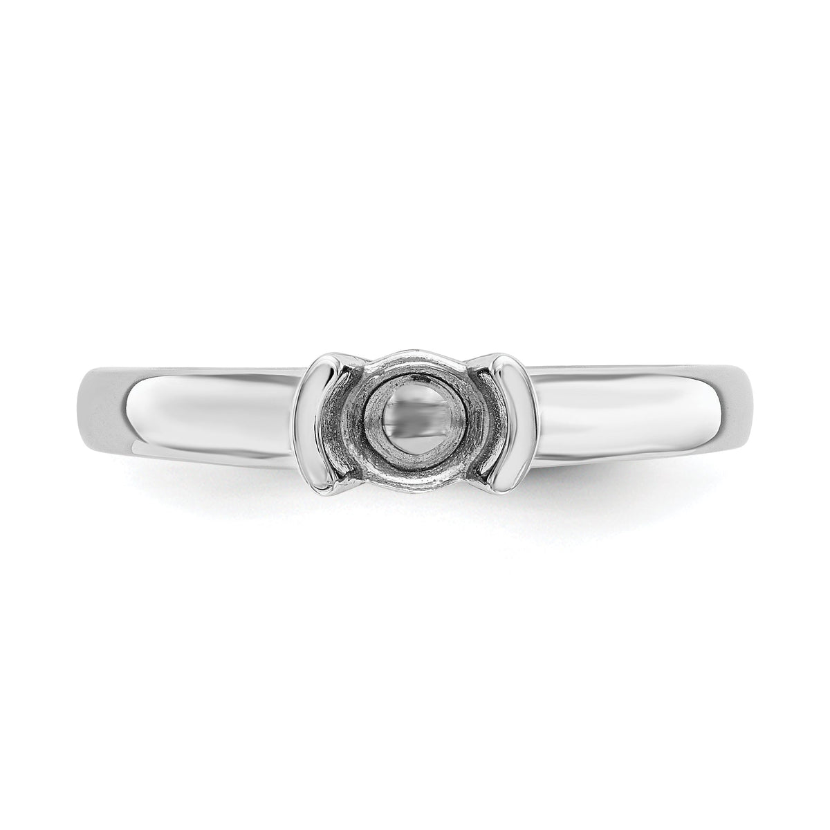 14K White Gold Round Bezel Solitaire Engagement Ring S41456