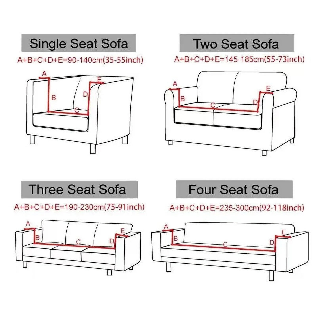 Velvet Plush Sofa Cover for 1/2/3/4 Seater L Shaped Corner Couch Cover J815765