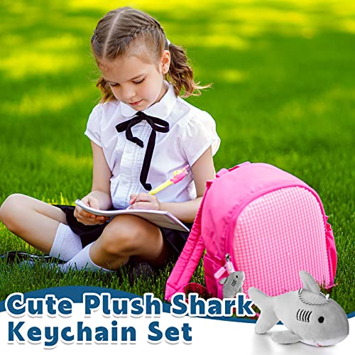 24 Pcs Multicolor Shark Keychain Plush Y112