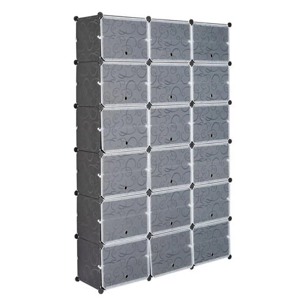 Black 8-Tier Shoe Storage Cabinet Organizer Z778159