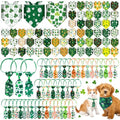 108 Pcs Dog Bandanas Bow Tie Set Plaid Pattern Adjustable Washable Reversible Z522831