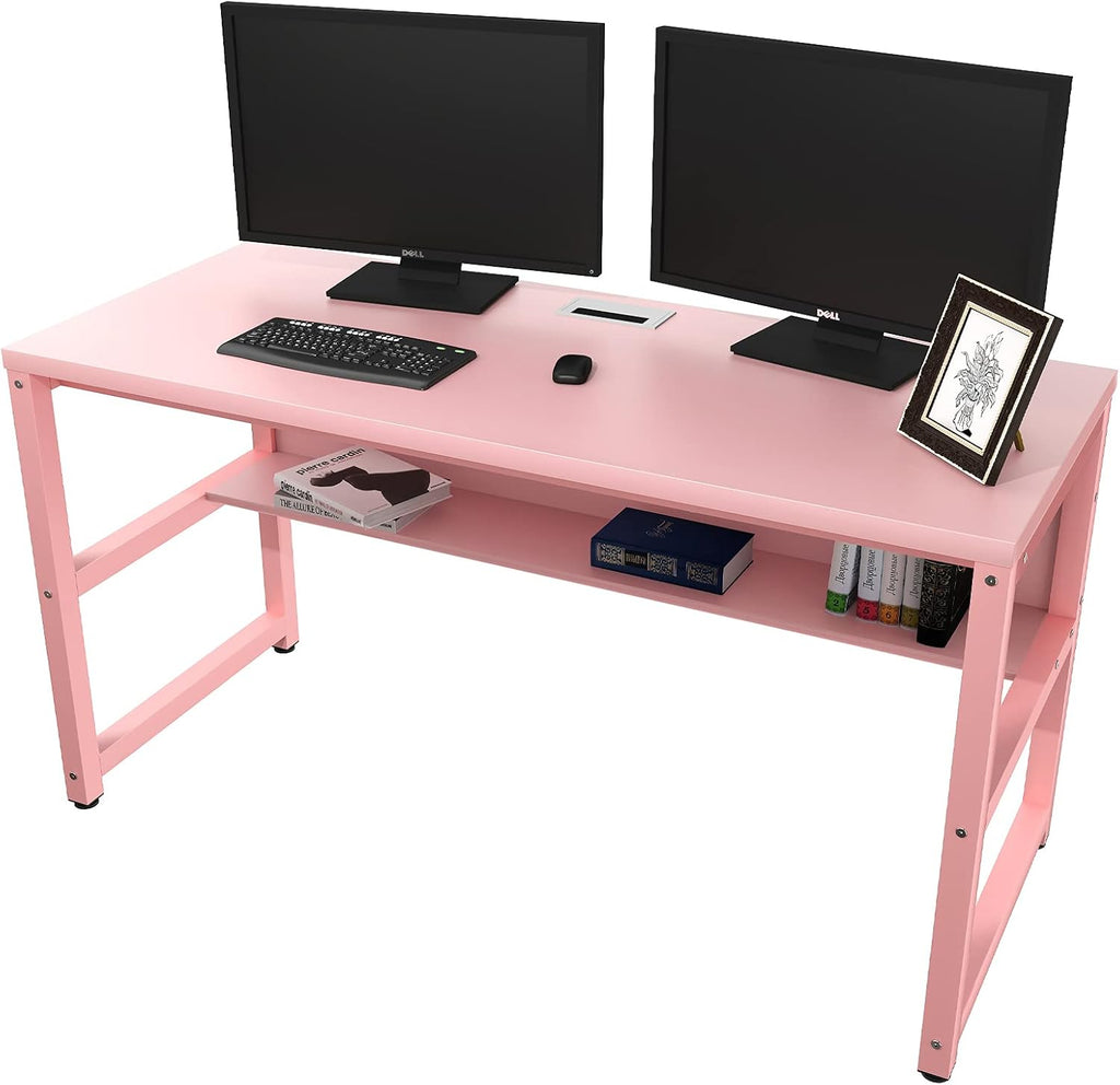 Computer Desk with Bookshelf 47 Pink T22966
