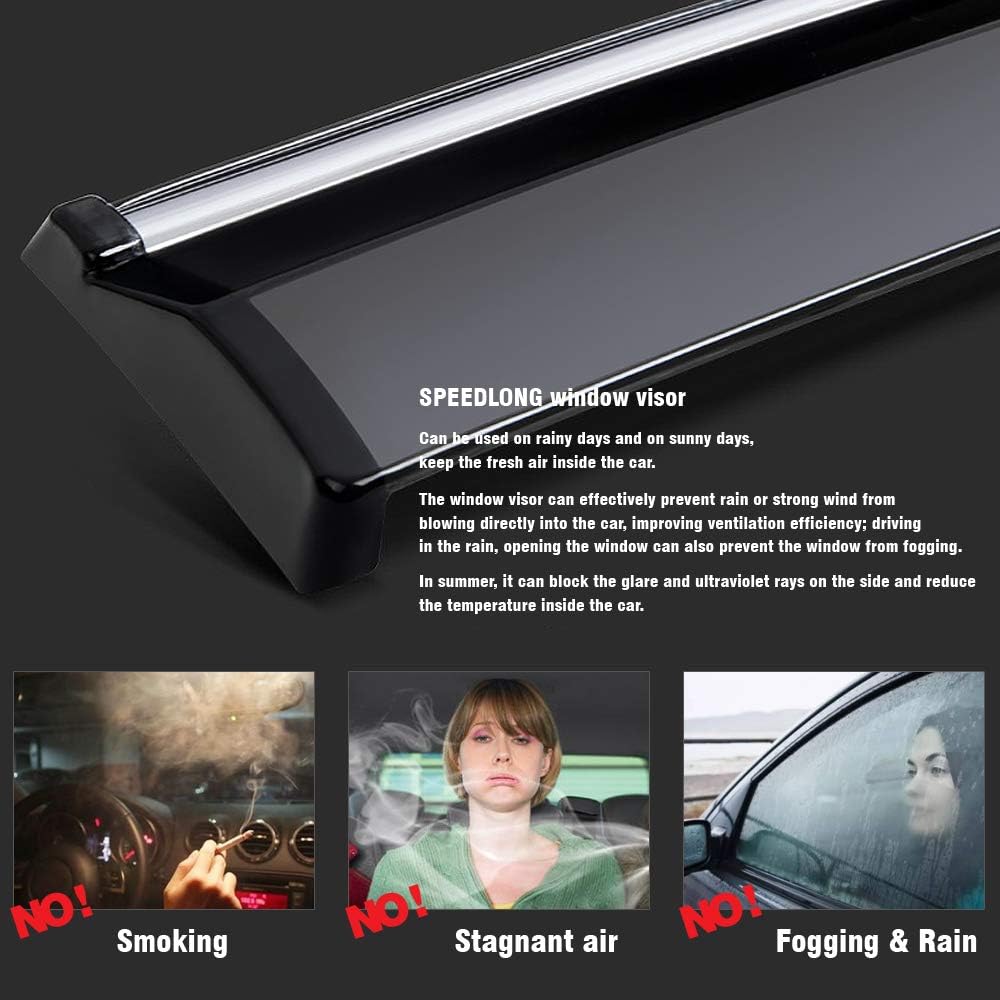 Car Window Visor Vent Shade Deflector Sun/Rain/Fog Guards W721