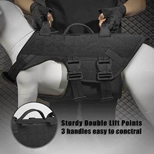 Tactical Dog Harness Adjustable Padded MOLLE Vest B701279