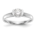 14K White Gold Round Bezel Solitaire Engagement Ring S41456