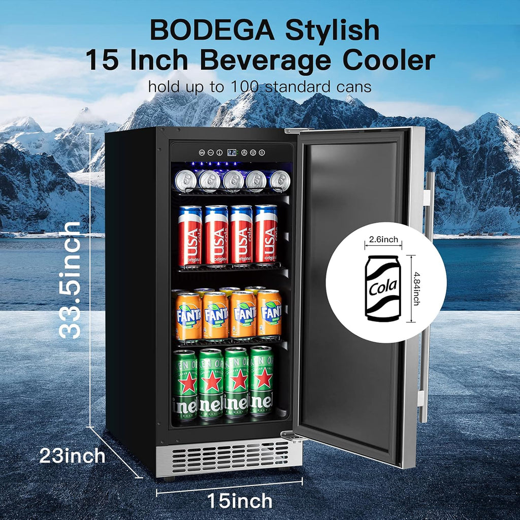 15 Inch Stainless Steel Beverage Cooler 100 Cans G67138