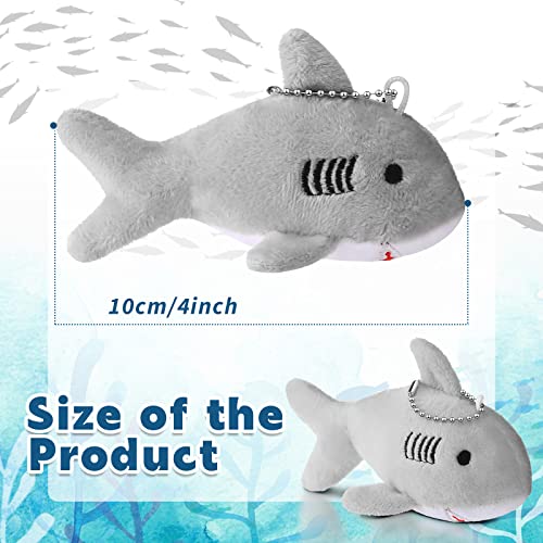 24 Pcs Multicolor Shark Keychain Plush Y112