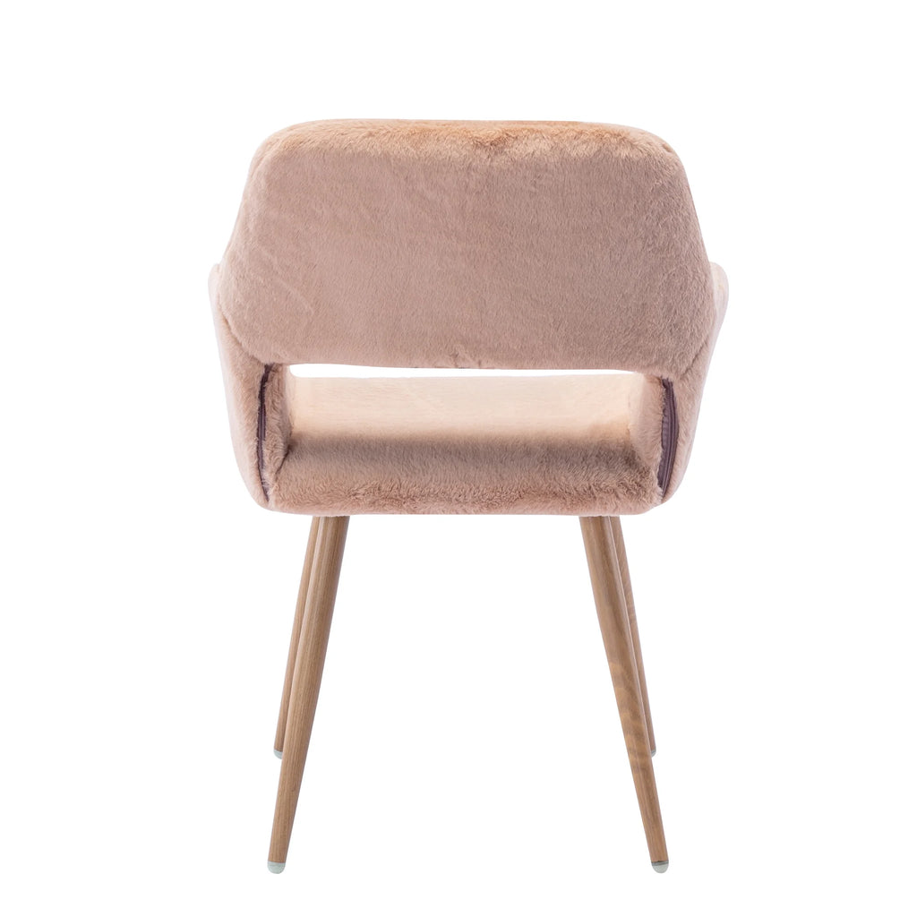 Faux Fur Dining Chairs with Solid Steel Leg A5099