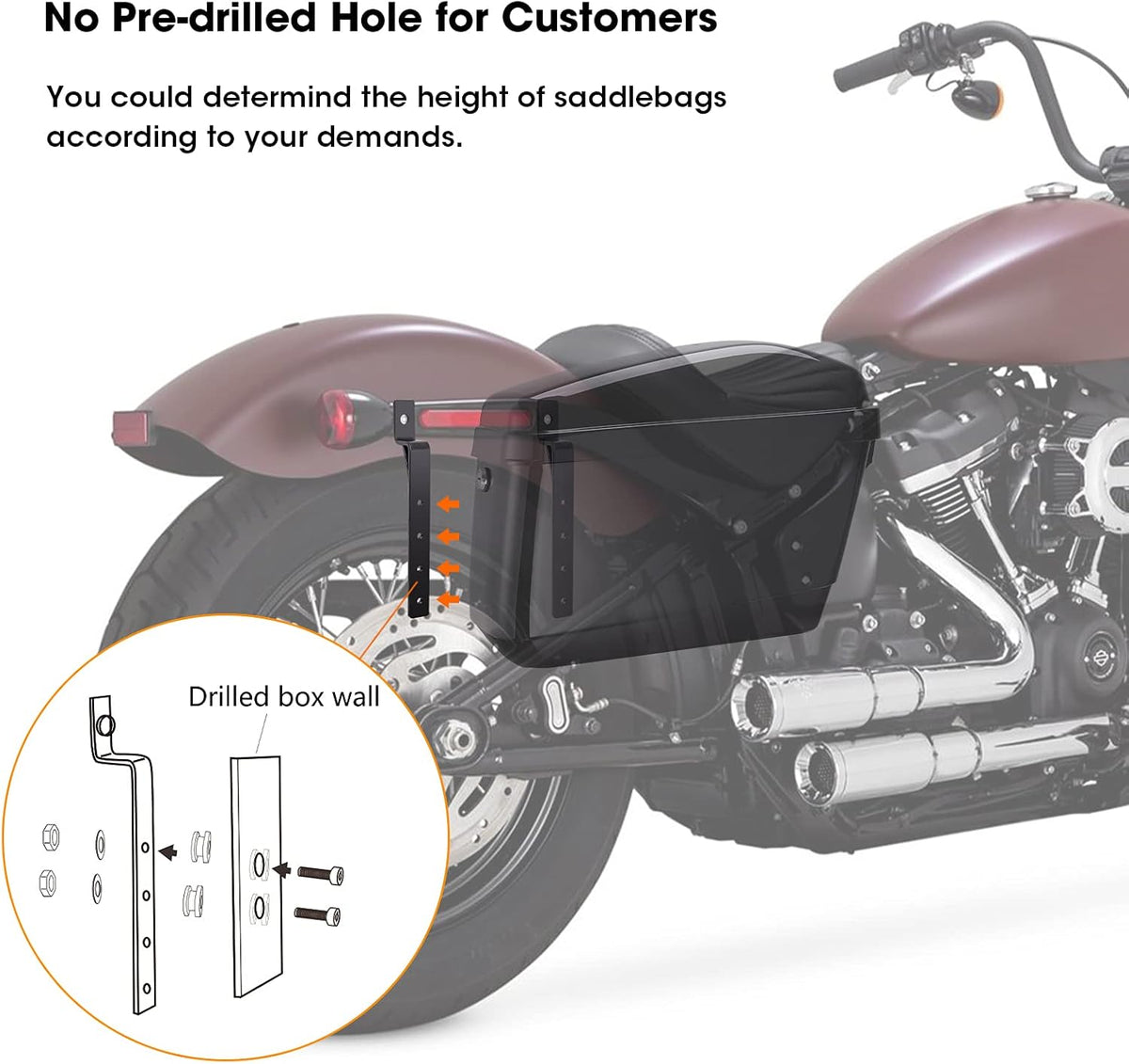 Motorcycle Hard Saddlebags with Mounting Kits C550