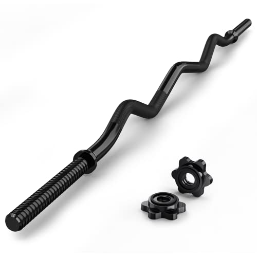 47" EZ Curl Bar Weight Lifting Bar with Star Collars F596238