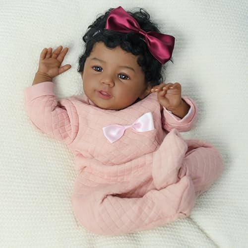 18-Inch Realistic Lifelike African American Handmade Doll A5949