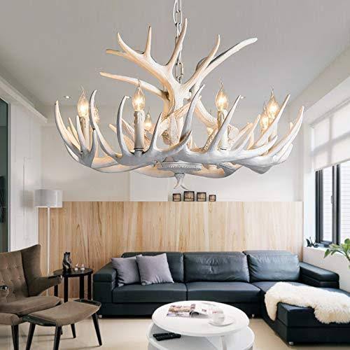 White Resin Deer Antler Chandelier U689
