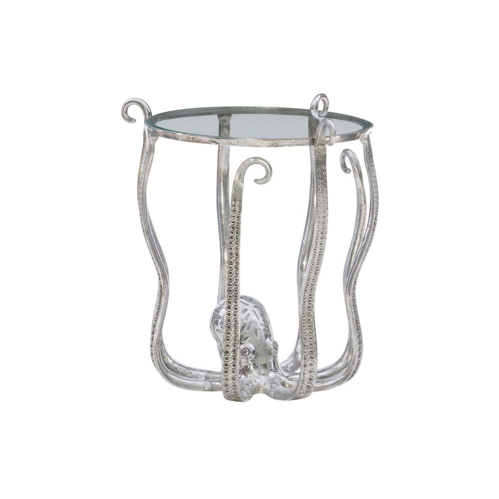 Silver Metal and Glass Octopus Table U20133