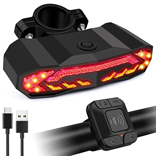 Smart Bike Tail Light with Turn Signals, Remote Control Rear Light USB Rechargeable IP65 Waterproof Z206