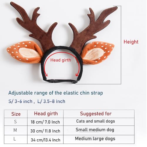 Adjustable Dog Antlers Headband Costume N5795
