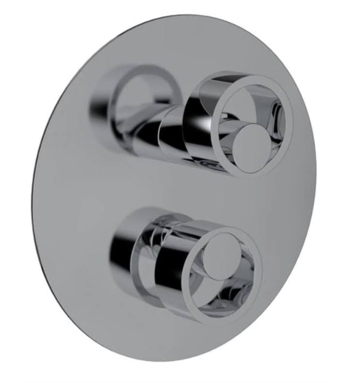 Satin Nickel and Polished Chrome Pressure Balance Trim with Diverter with Circular Handle W5699