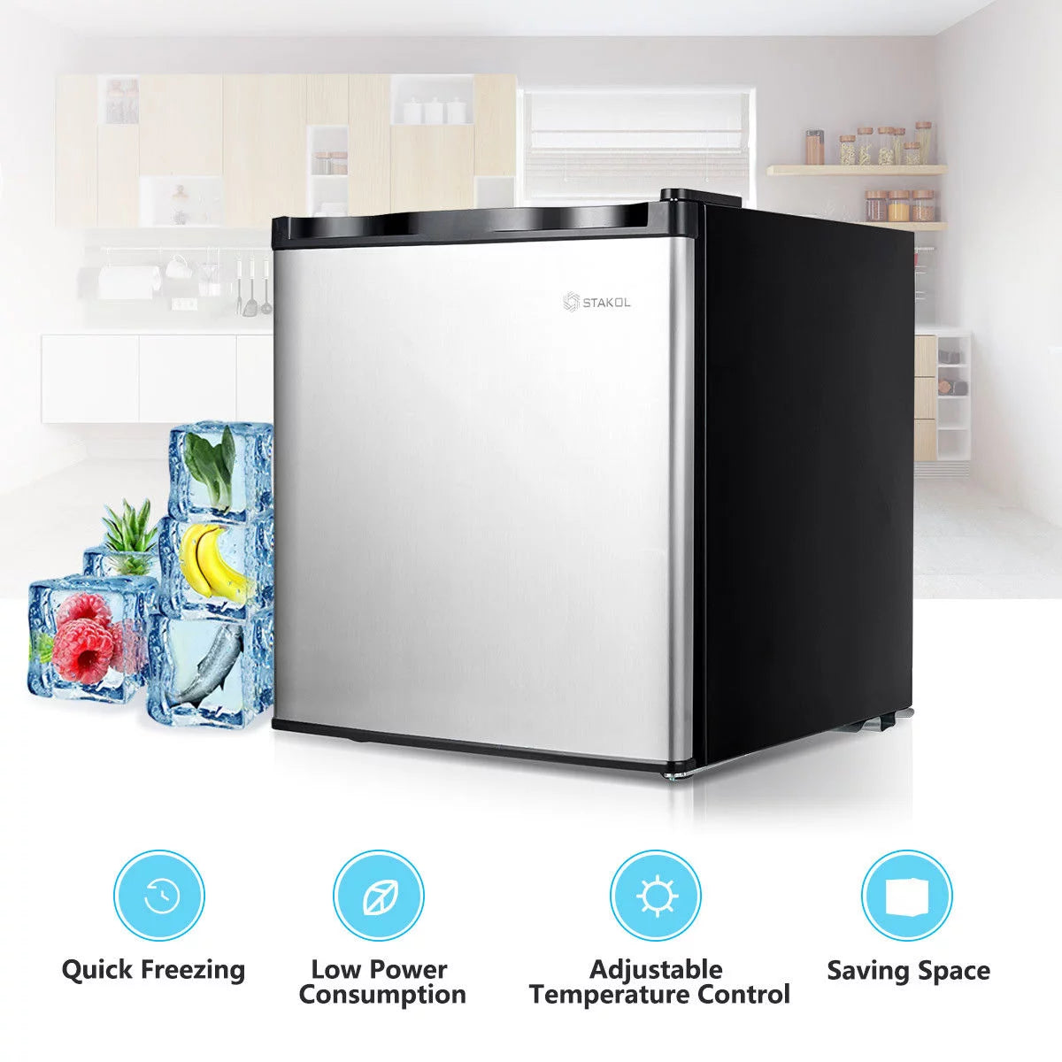 1.1 cu.ft. Compact Single Door Upright Freezer Stainless Steel U2431