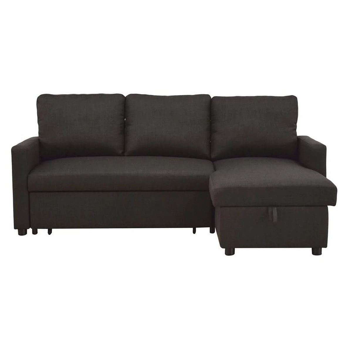 Charcoal Linen Sleeper Sectional Sofa X9383