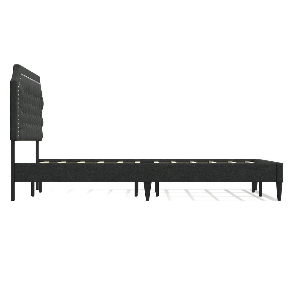 Gray California King Upholstered Platform Bed R103828