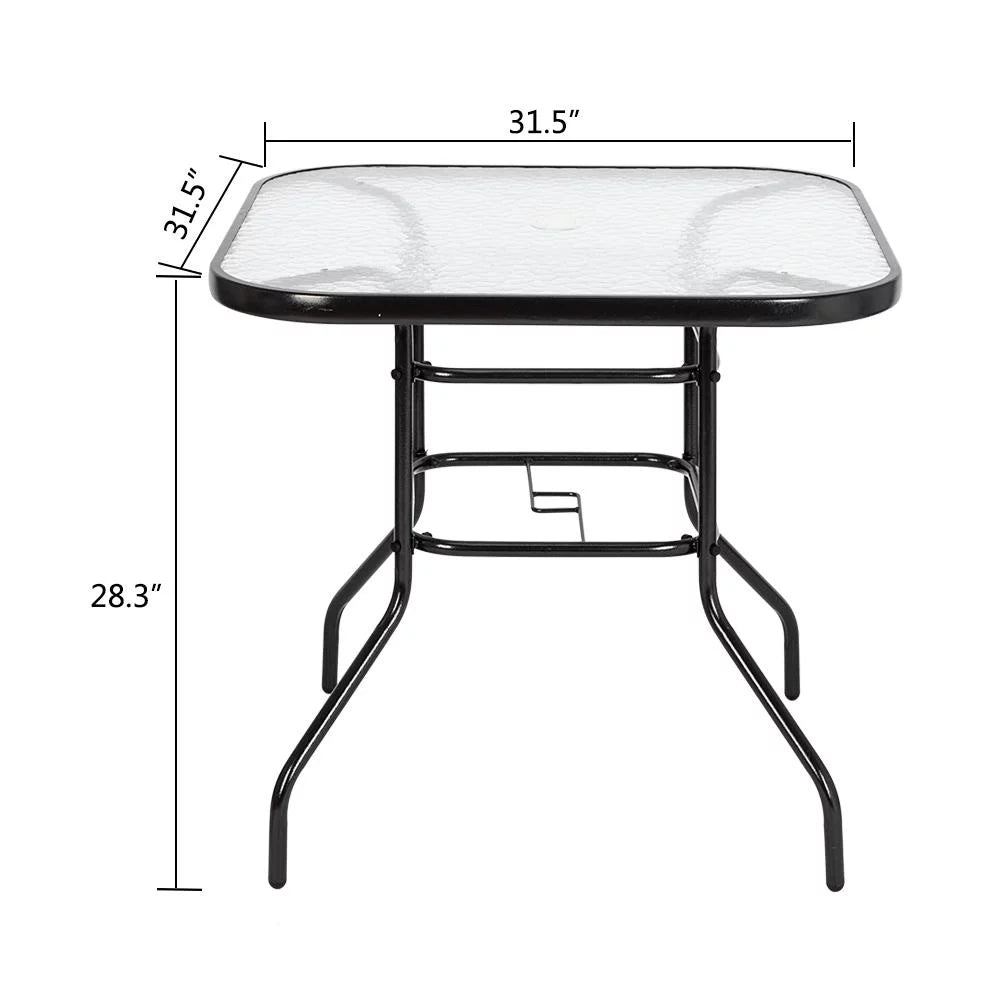 Round Glass Outdoor Dining Table X1794
