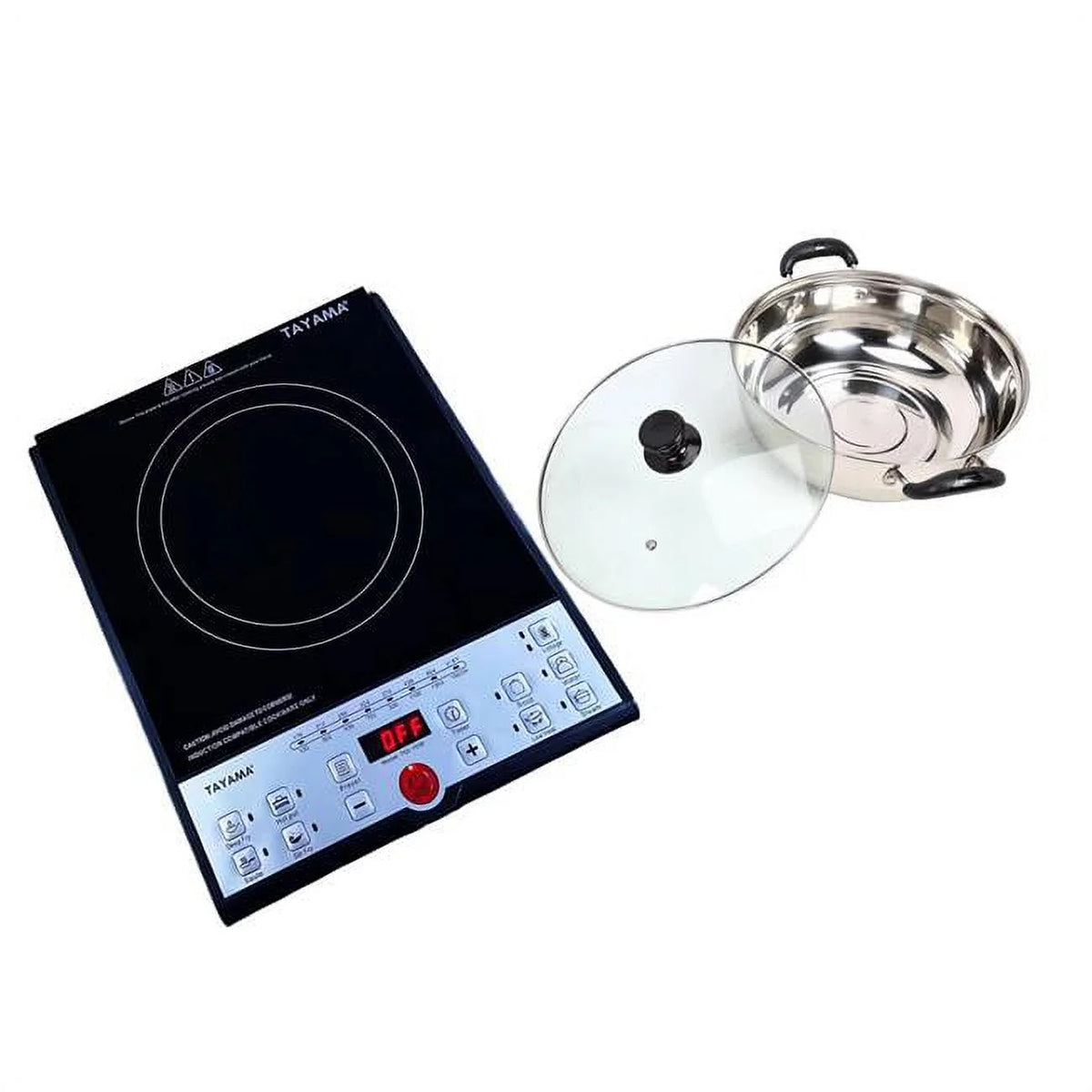 Black Single Burner Induction Cooktop with Cooking Pot E284493