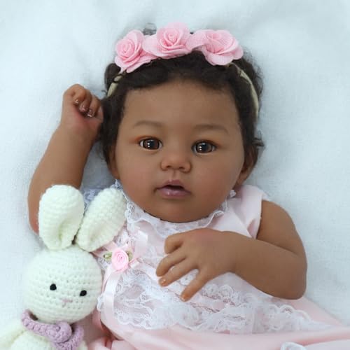 18-Inch Realistic Lifelike African American Handmade Doll A5949