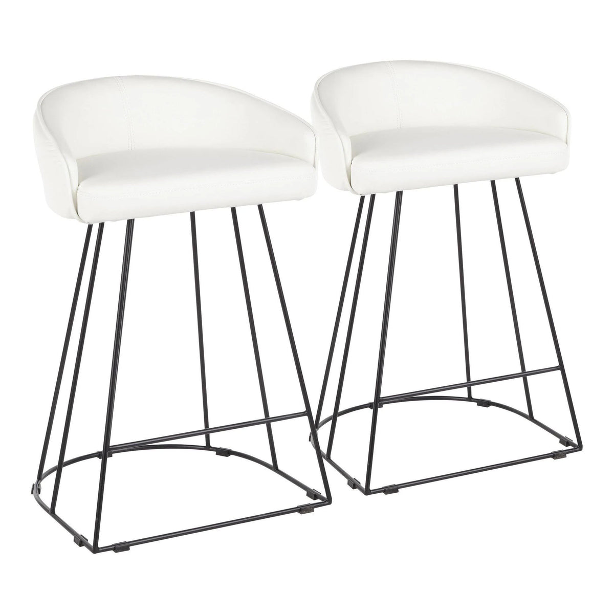 Set of 2 Contemporary Counter Stool Black/White V180958