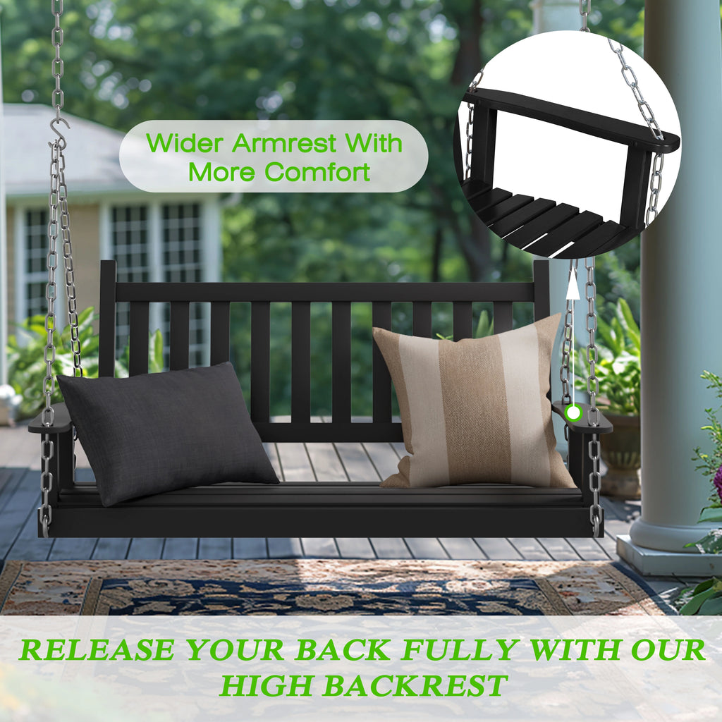 2-Seat Hanging Wooden Porch Swing I747038