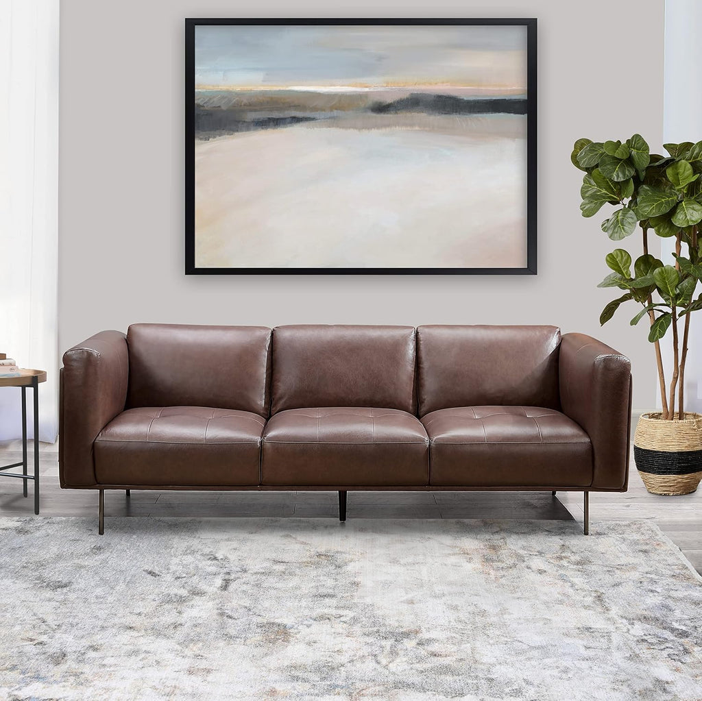 Brown Leather Sofa H449