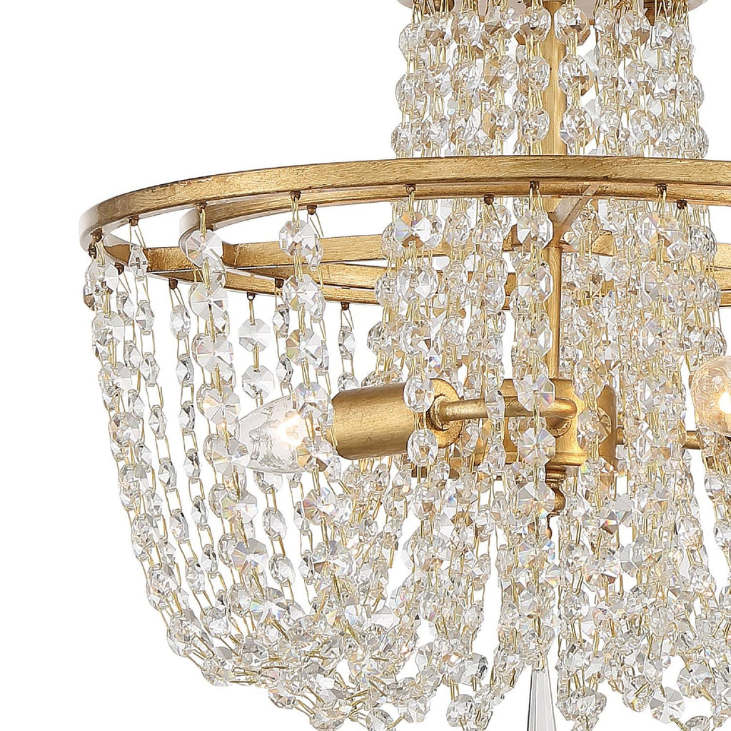 Antique Gold 3 Light Ceiling Mount H2013